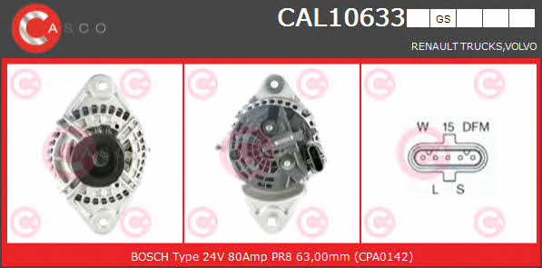 Casco CAL10633GS Alternator CAL10633GS: Atrakcyjna cena w Polsce na 2407.PL - Zamów teraz!
