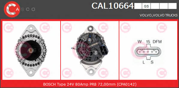 Casco CAL10664GS Alternator CAL10664GS: Buy near me in Poland at 2407.PL - Good price!