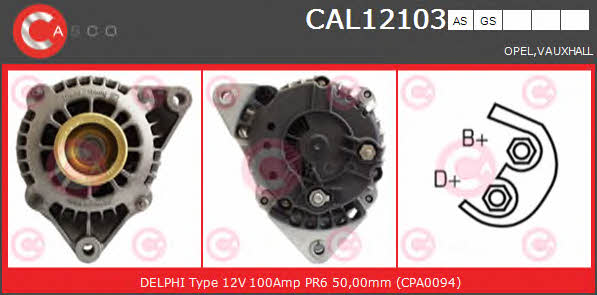 Casco CAL12103AS Alternator CAL12103AS: Buy near me in Poland at 2407.PL - Good price!