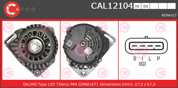 Casco CAL12104AS Alternator CAL12104AS: Buy near me in Poland at 2407.PL - Good price!