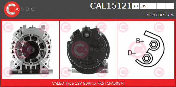 Casco CAL15121AS Alternator CAL15121AS: Buy near me in Poland at 2407.PL - Good price!