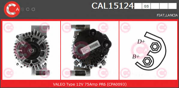 Casco CAL15124GS Alternator CAL15124GS: Buy near me in Poland at 2407.PL - Good price!