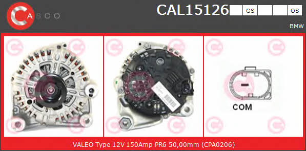 Casco CAL15126GS Alternator CAL15126GS: Dobra cena w Polsce na 2407.PL - Kup Teraz!