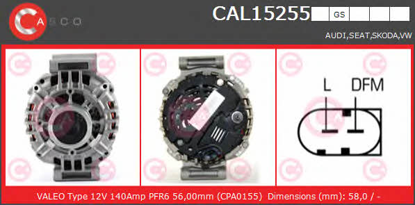 Casco CAL15255GS Alternator CAL15255GS: Buy near me in Poland at 2407.PL - Good price!