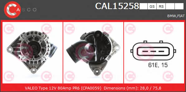 Casco CAL15258GS Alternator CAL15258GS: Buy near me in Poland at 2407.PL - Good price!