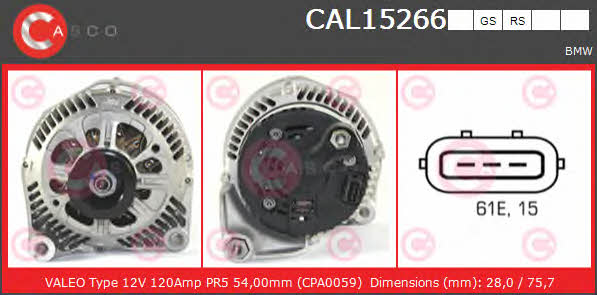 Casco CAL15266RS Alternator CAL15266RS: Buy near me in Poland at 2407.PL - Good price!