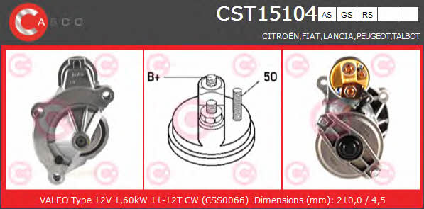 Casco CST15104AS Starter CST15104AS: Buy near me in Poland at 2407.PL - Good price!