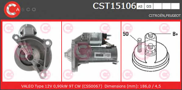 Casco CST15106AS Стартер CST15106AS: Отличная цена - Купить в Польше на 2407.PL!