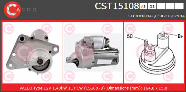 Casco CST15108AS Стартер CST15108AS: Отличная цена - Купить в Польше на 2407.PL!