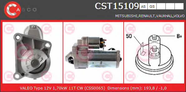 Casco CST15109GS Starter CST15109GS: Buy near me in Poland at 2407.PL - Good price!