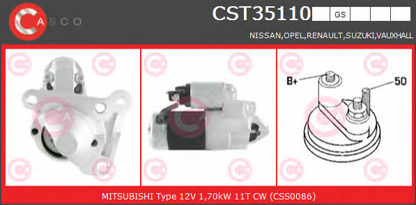 Casco CST35110GS Стартер CST35110GS: Отличная цена - Купить в Польше на 2407.PL!