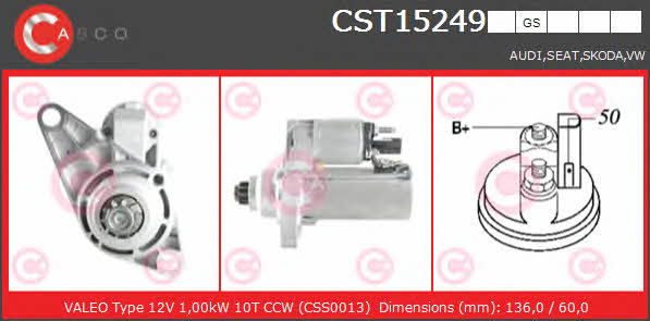 Casco CST15249GS Starter CST15249GS: Buy near me in Poland at 2407.PL - Good price!