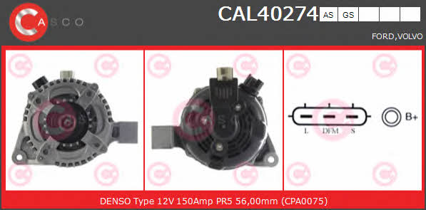 Casco CAL40274AS Alternator CAL40274AS: Buy near me in Poland at 2407.PL - Good price!