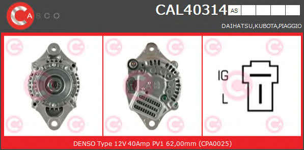 Casco CAL40314AS Alternator CAL40314AS: Buy near me in Poland at 2407.PL - Good price!