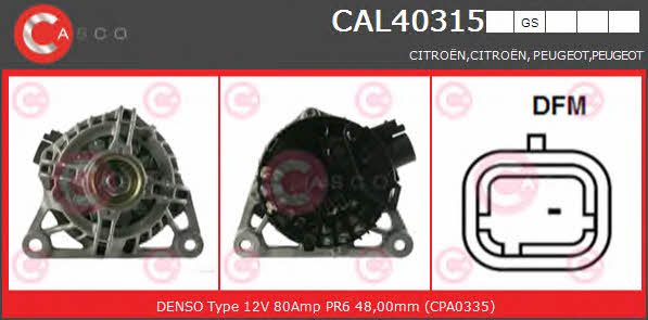 Casco CAL40315GS Alternator CAL40315GS: Buy near me in Poland at 2407.PL - Good price!