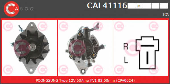 Casco CAL41116GS Alternator CAL41116GS: Buy near me in Poland at 2407.PL - Good price!