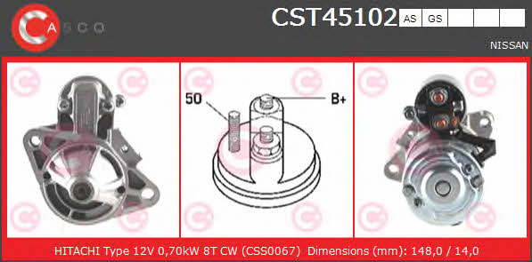 Casco CST45102GS Стартер CST45102GS: Отличная цена - Купить в Польше на 2407.PL!