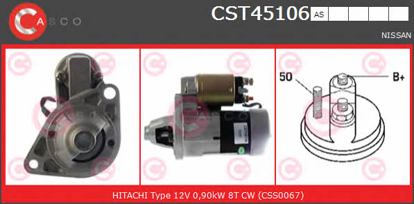 Casco CST45106AS Стартер CST45106AS: Отличная цена - Купить в Польше на 2407.PL!