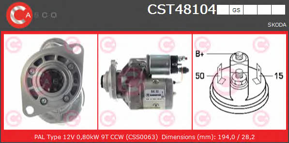 Casco CST48104GS Starter CST48104GS: Buy near me in Poland at 2407.PL - Good price!