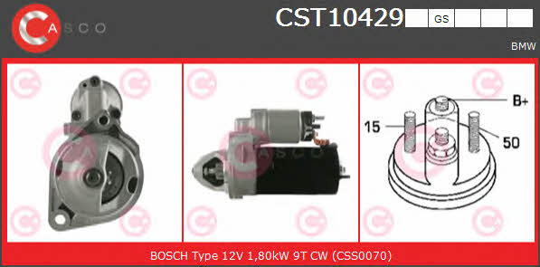 Casco CST10429GS Стартер CST10429GS: Отличная цена - Купить в Польше на 2407.PL!