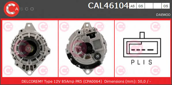 Casco CAL46104AS Alternator CAL46104AS: Buy near me in Poland at 2407.PL - Good price!