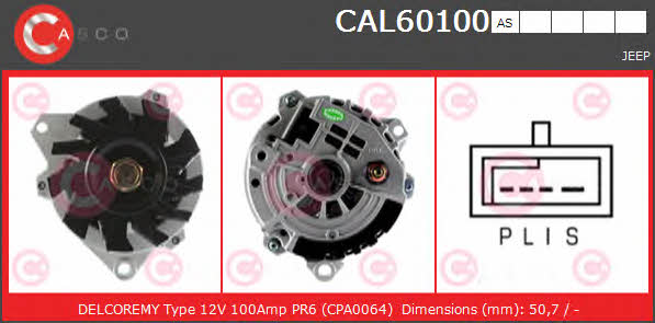 Casco CAL60100AS Alternator CAL60100AS: Buy near me in Poland at 2407.PL - Good price!