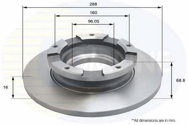 Comline ADC1255 Rear brake disc, non-ventilated ADC1255: Buy near me in Poland at 2407.PL - Good price!