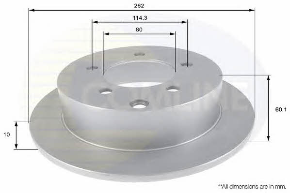 Comline ADC0382 Rear brake disc, non-ventilated ADC0382: Buy near me in Poland at 2407.PL - Good price!