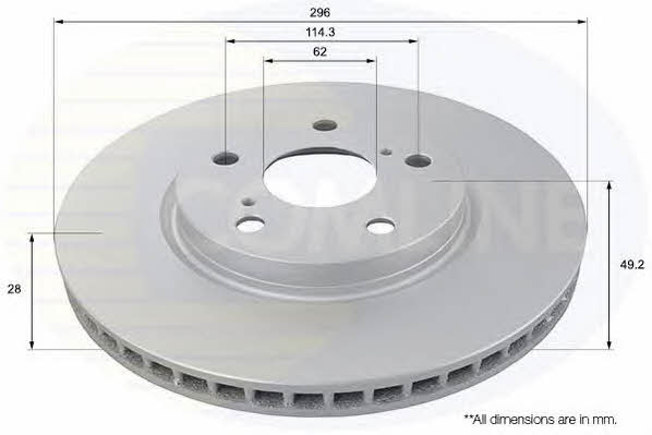 Comline ADC01138V Front brake disc ventilated ADC01138V: Buy near me in Poland at 2407.PL - Good price!