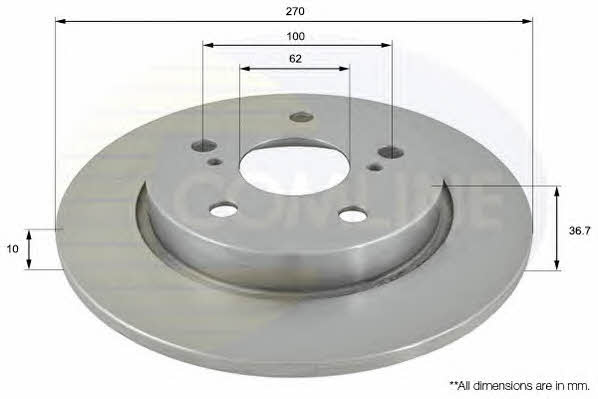 Comline ADC01146 Rear brake disc, non-ventilated ADC01146: Buy near me in Poland at 2407.PL - Good price!