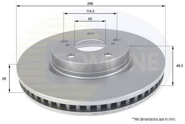 Comline ADC01147V Front brake disc ventilated ADC01147V: Buy near me in Poland at 2407.PL - Good price!