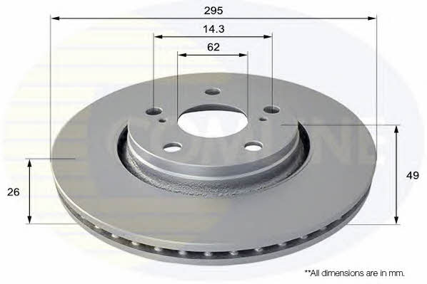 Comline ADC01150V Front brake disc ventilated ADC01150V: Buy near me in Poland at 2407.PL - Good price!