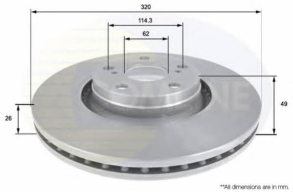 Comline ADC01165V Тормозной диск передний вентилируемый ADC01165V: Отличная цена - Купить в Польше на 2407.PL!
