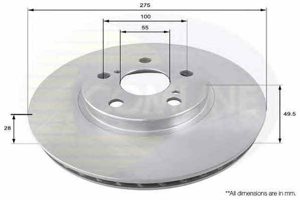 Comline ADC0154V Front brake disc ventilated ADC0154V: Buy near me in Poland at 2407.PL - Good price!
