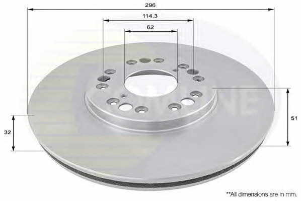 Comline ADC0162V Front brake disc ventilated ADC0162V: Buy near me in Poland at 2407.PL - Good price!