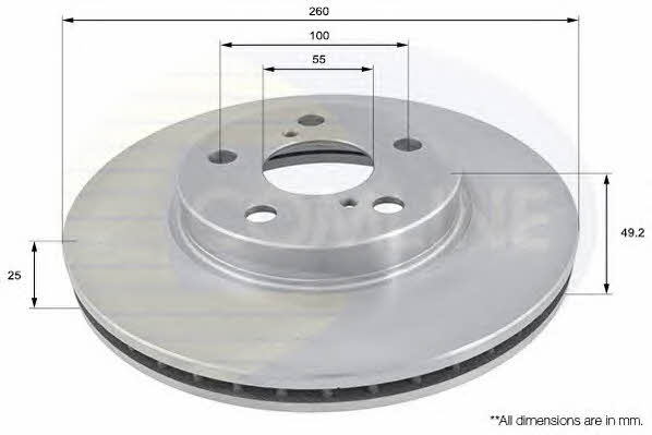 Comline ADC0171V Front brake disc ventilated ADC0171V: Buy near me in Poland at 2407.PL - Good price!