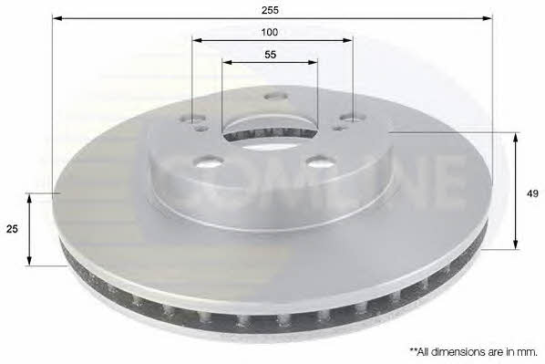 Comline ADC0175V Front brake disc ventilated ADC0175V: Buy near me in Poland at 2407.PL - Good price!