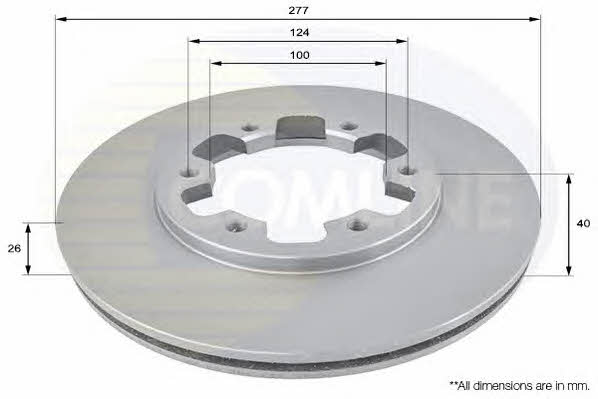 Comline ADC0238V Front brake disc ventilated ADC0238V: Buy near me in Poland at 2407.PL - Good price!