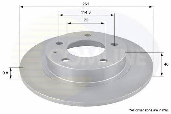 Comline ADC0421 Rear brake disc, non-ventilated ADC0421: Buy near me in Poland at 2407.PL - Good price!
