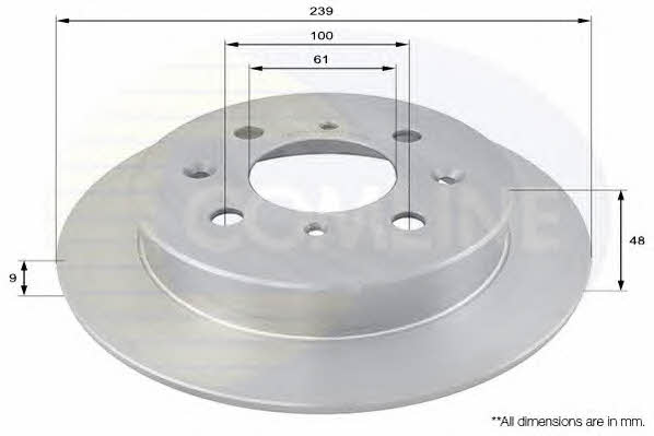 Comline ADC0510 Rear brake disc, non-ventilated ADC0510: Buy near me in Poland at 2407.PL - Good price!