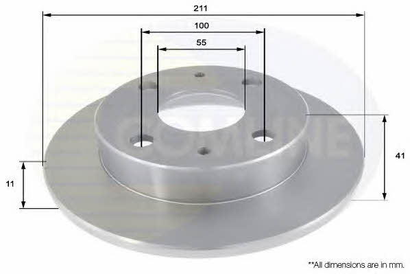 Comline ADC0615 Unventilated front brake disc ADC0615: Buy near me in Poland at 2407.PL - Good price!