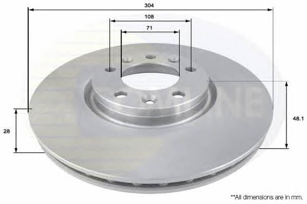Comline ADC2711V Front brake disc ventilated ADC2711V: Buy near me at 2407.PL in Poland at an Affordable price!