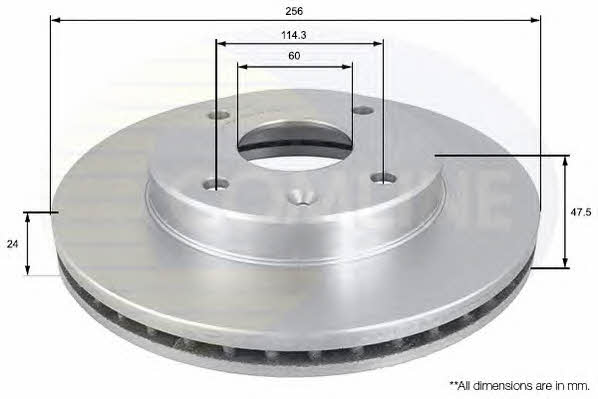 Comline ADC1054V Front brake disc ventilated ADC1054V: Buy near me at 2407.PL in Poland at an Affordable price!