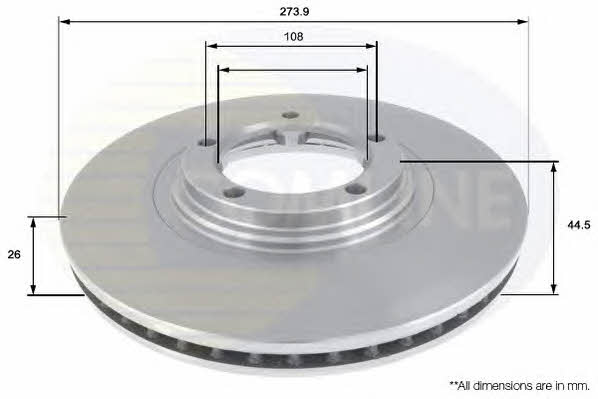 Comline ADC1062V Front brake disc ventilated ADC1062V: Buy near me in Poland at 2407.PL - Good price!