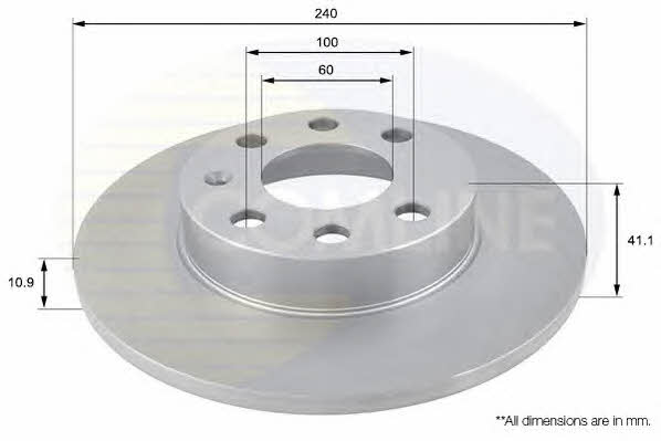 Comline ADC1114 Unventilated front brake disc ADC1114: Buy near me in Poland at 2407.PL - Good price!