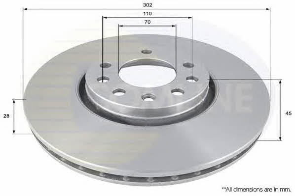 Comline ADC1115V Front brake disc ventilated ADC1115V: Buy near me in Poland at 2407.PL - Good price!