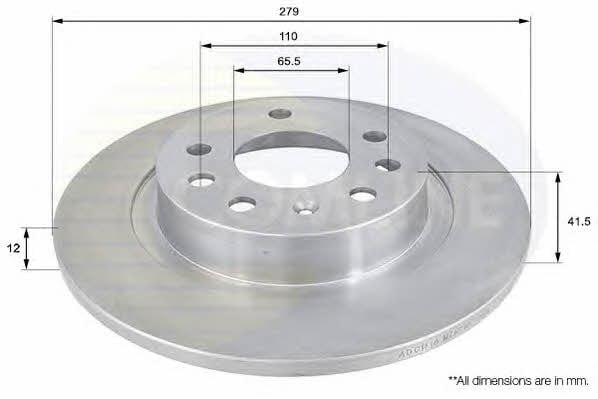 Comline ADC1116 Rear brake disc, non-ventilated ADC1116: Buy near me in Poland at 2407.PL - Good price!