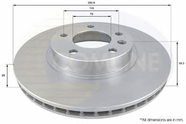 Comline ADC1118V Front brake disc ventilated ADC1118V: Buy near me in Poland at 2407.PL - Good price!