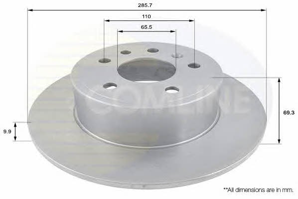 Comline ADC1122 Rear brake disc, non-ventilated ADC1122: Buy near me in Poland at 2407.PL - Good price!