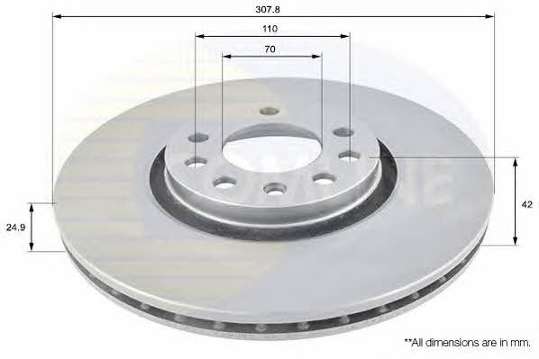Comline ADC1124V Front brake disc ventilated ADC1124V: Buy near me at 2407.PL in Poland at an Affordable price!
